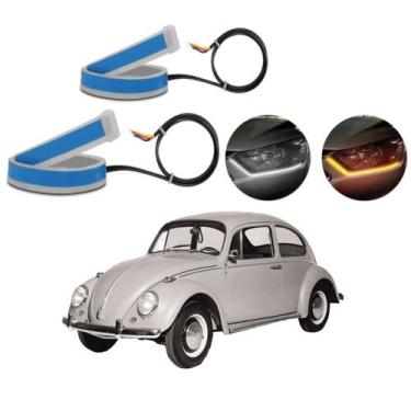 Imagem de Kit Fitas Led DRL Farol + Seta 12v 60cm Fusca 1993 1994 1995 1996 - Li