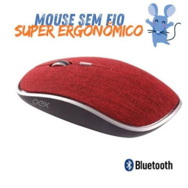 Imagem de Mouse  Wireless com Receptor Usb Ergonomico 1600 Dpi Oex Twill Ms600 V