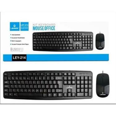 Imagem de Kit Teclado e Mouse Óptico Usb Com Fio Lehmox