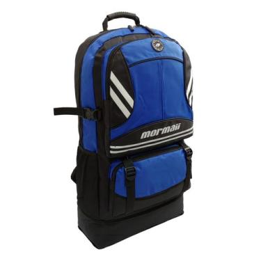 Imagem de Mochila camping reforçada esporte trilha viagem - mormaii, Preta azul,