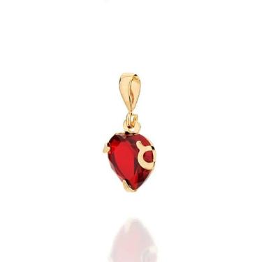 Imagem de Pingente banhado ouro 3x 24k 18k e 22k  feminino cristal coração verme