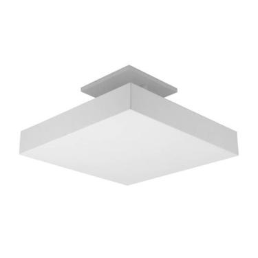 Imagem de Plafon De Luz Indireta Sobrepor 45x45cm Para 4 Lâmpadas E27 Branco Com