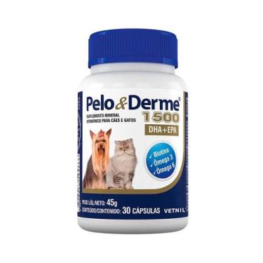 Imagem de Suplemento Pelo & Derme 1500mg DHA+EPA Vetnil para Cães e Gatos - 30 C