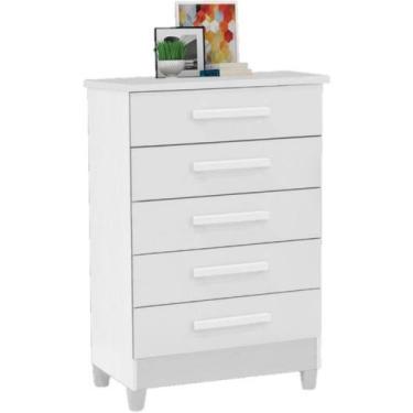 Imagem de Cômoda Paola 5 gavetas Rudrack - rud rack, Branco