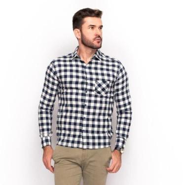 Imagem de Camisa Social Masculina Teodoro ML Flamé Algodão Xadrez - Teodoro Cami
