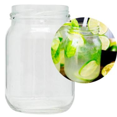 Imagem de Kit 10 Copos Estilo Pote De Vidro 250ml - Drinks Bar Caipirinha Rustic