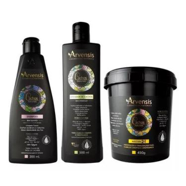 Imagem de Kit Arvensis Cachos Shampoo + Ativador 500Ml + Máscara 2X1