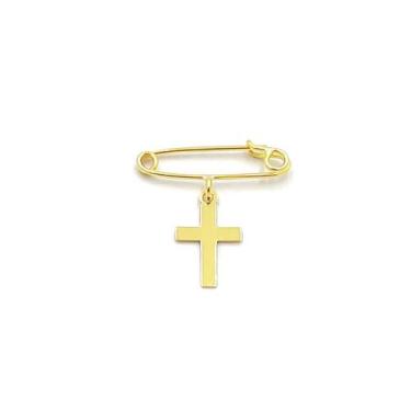 Imagem de Alfinete de Ouro 18k Com Pingente Cruz - Golden Maison Joias