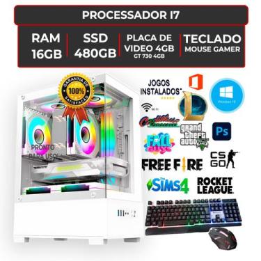 Imagem de Pc Aquario Cpu Gamer Core I7 3.6ghz 16gb Ssd Fonte 500wts Nvidia 4GB  