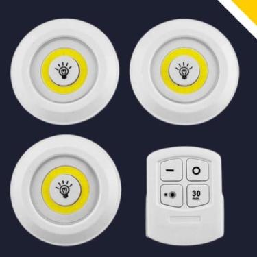 Imagem de Kit Iluminação 3 Luminárias Led Spot Sem Fio Com Controle - Relet