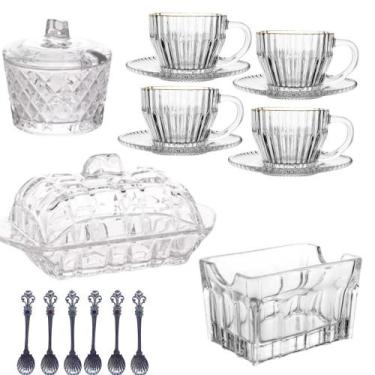 Imagem de Jogo para Café 17 peças Cristal/Inox Wolff/Lyor 
