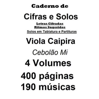 Imagem de 4 Volumes de Cadernos de Cifras Para Viola Caipira - Academia de Músic