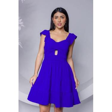 Imagem de Vestido feminino com bojo, forrado e elastex nas costa no tecido duna 