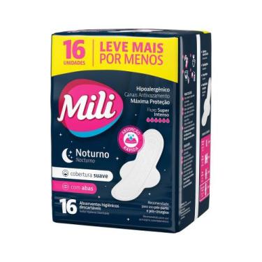 Imagem de Mili Absorvente Noturno C/ Abas C/16