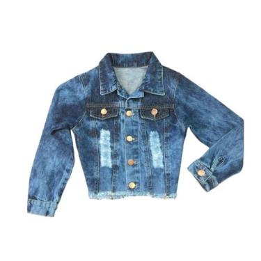 Imagem de Jaqueta Jeans Meninas Modinha Outono/inverno Lançamento Luxo - Ak Fash