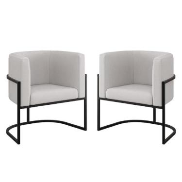 Imagem de Kit 02 Cadeiras Poltrona Lua para Sala Quarto Veludo - B Balaqui Decor