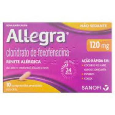 Imagem de Antialérgico Allegra 120mg 10 comprimidos Allegra - sanofi