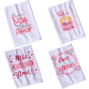 Imagem de Kit 6 Pano de Copa Sarja Amor de Mãe 220g/m² 100% Algodão 45x75cm - Be
