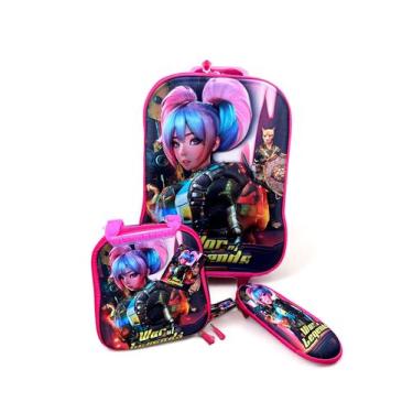 Imagem de Mochila escolar league of legends + estojo e lancheira - Dubai