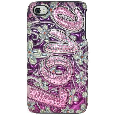 Imagem de Amzer Capa de encaixe metálico 3D para iPhone 4 e iPhone 4S - Embalagem de varejo - Amor