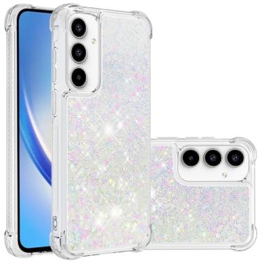 Imagem de Monwutong Capa Slim Fit para Samsung Galaxy A55, TPU macio com glitter líquido efeito areia movediça silicone elegante, capa de proteção de tela e câmera para celular para Galaxy A55, LSWT colorida