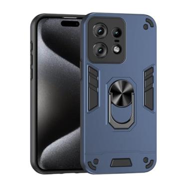 Imagem de Pzwoxukhov Capa compatível com Motorola Edge 50 Pro, compatível com Motorola Edge 50 Pro, suporte embutido, magnético, à prova de choque e antiqueda, capa azul