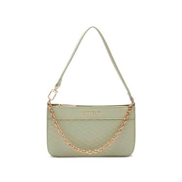 Imagem de Anne Klein Bolsa com logotipo em relevo AK com corrente, Figo verde, X- Small