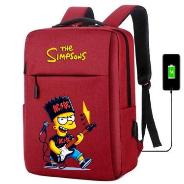 Imagem de Mochila USB Escolar Estampa Infantil Simpsons Notebooks, Trabalho Esco