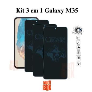 Imagem de Kit 3UN Película Fosca Privacidade Anti Espião para Samsung Galaxy M35