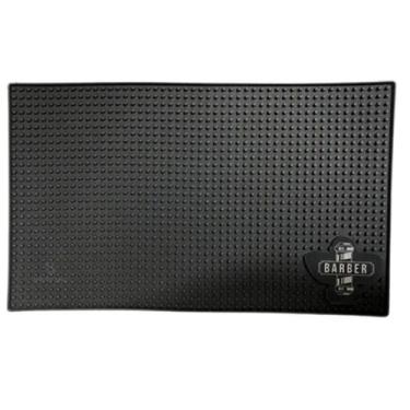 Imagem de Tapete Barbearia Antiderrapante Preto Bancada Barbeiro 25x40Cm - Beaut