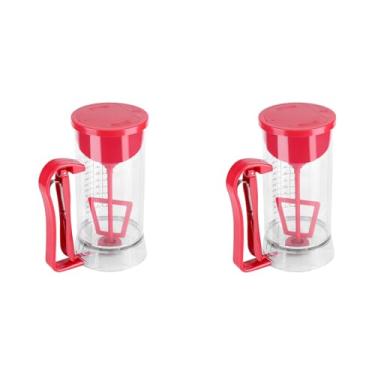 Imagem de 2 Pcs Mezclador Dispensador de Masa a Batera para Repostera ABS 1200 Ml Transparente Rojo