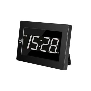 Imagem de Timegyro Relógio de parede digital operado por bateria - Display LED despertador digital alimentado apenas por bateria, brilho ajustável, 12/24 horas