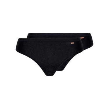 Imagem de Kit com 2 Calcinhas Biquíni Loba 40353-001 Plus Size - LUPO, Preto, XX