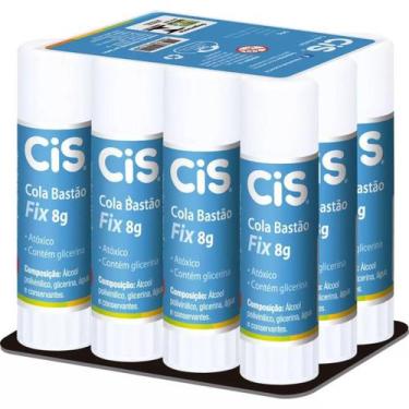 Imagem de Cola Bastão 8g CIS FIX 12-Un Multiuso Escolar Artesanato