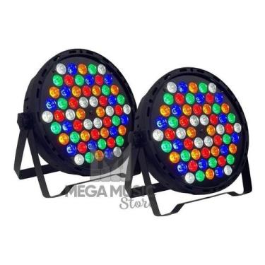 Imagem de 2 Canhão Refletor Led Par 64 Slim Rgbwa 60 Led 5w Ambar Dmx Dj - SHOWT