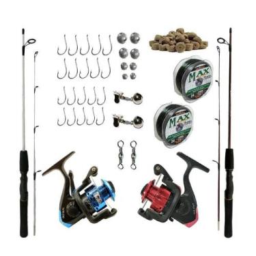 Imagem de Tralha De Pesca Completa 2 Vara 1,30m 10kg Molinete - Fishing Sports