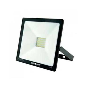 Imagem de Refletor led 50w bivolt 6500k branco frio slim ourolux - Enerbras