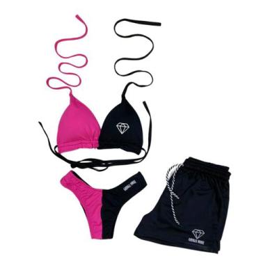 Imagem de Conjunto Biquíni Com Bojo Cortininha Gringas Model, Rosa, Unico 36- 42