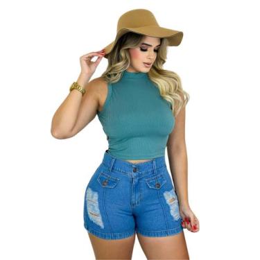 Imagem de Blusinha Feminina Sem Mangas Cor Verde - Fortaleza Jeans, Verde, G