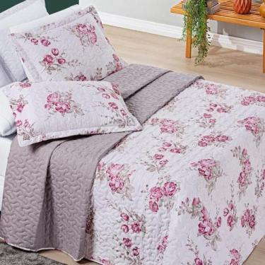 Imagem de Kit Colcha Casa Xique Casal Queen Size Nyla Kit Cobre Leito Dupla Face