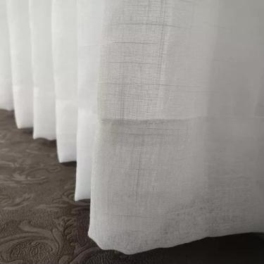 Imagem de Cortina Voil Gaze Linho Forro Sala Porta Janela 3,00x2,50 - Salvatex C