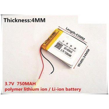 Imagem de Bateria 3,7v 750mah 4mm X 34mm X 43mm Rastreador Lacrada - KMIG