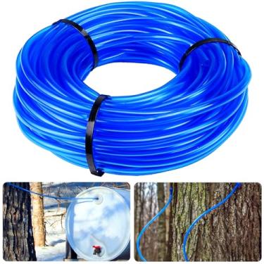 Imagem de HolyMaji Extrator de linhas de queda de tubo de xarope de bordo de 30 m, tubo de vácuo de rosca de xarope de bordo de grau alimentício, suprimentos de mangueira de coleção de seiva de árvore para