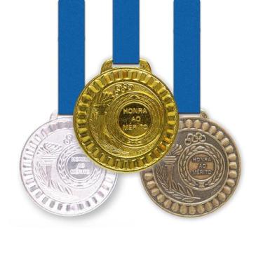 Imagem de 20 Medalhas Metal 55mm Honra ao Mérito Ouro Prata Bronze - Gedeval