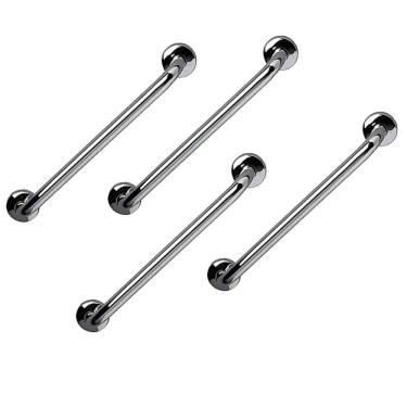 Imagem de Barra de Apoio 70cm Inox Kit 4 Unidades Idoso Criança Gestante Banheiro Box Suporte Acessibilidade Deficiente Segurança Corrimao Escada