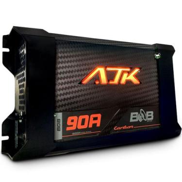 Imagem de Fonte Automotiva Carbon Ajk 90a Bob Led Laranja Slim Carregador Bivolt