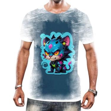 Imagem de Camisa Camiseta Tshirt Animais Cyberpunk Onça Felinos HD 1 - Enjoy Sho