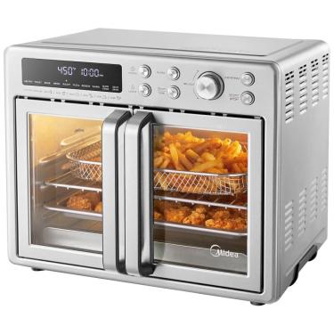 Imagem de Forno e Fritadeira Elétrica Midea Flexify 10 em 1, 25L, Air Fryer com Portas French Door, 25% mais rápido, 90% menos óleo, aço inox, cozinha