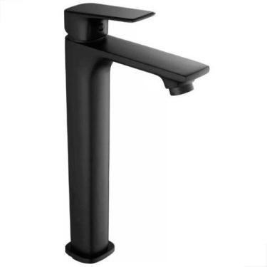 Imagem de Torneira Banheiro Monocomando Bica Alta Lavabo Black Preta - Metais Ho