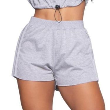 Imagem de Short Gringa Moletinho Bella Fiore Cós Alto Blogueira Verão Moda Casual-Feminino